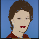 Fra utstillingen "Åpne dører: Andy Warhol: Celebrities: Crown Princess Sonja, 1982. Akryl og silketrykkblekk på lerret. Foto: De kongelige samlinger